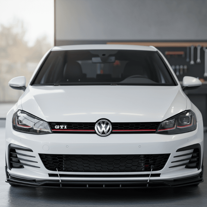 VW Golf MK7 Front Bumper Diffuser Lip Side View 3 Piece Set