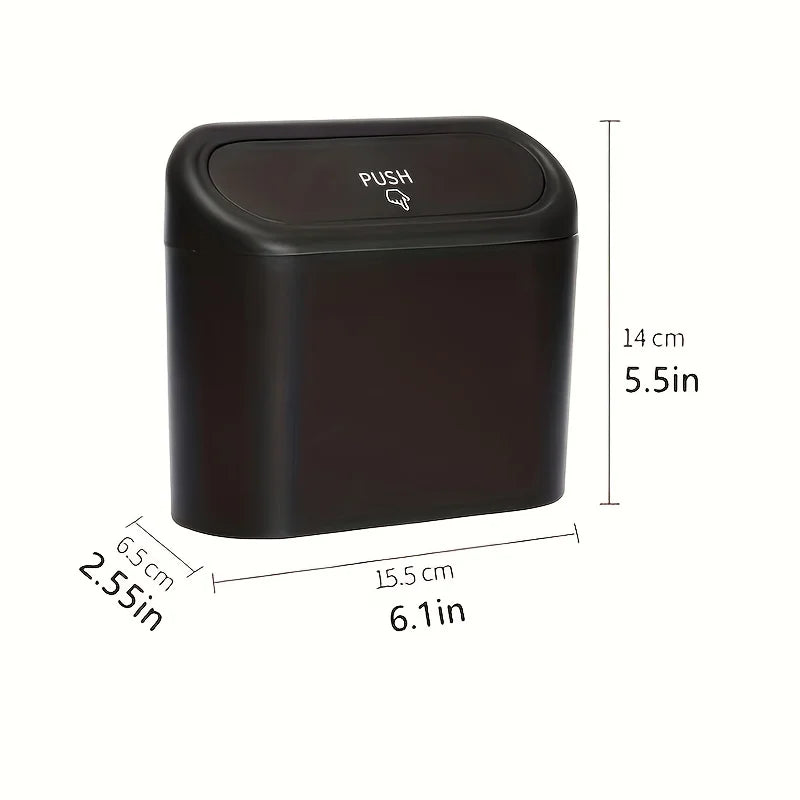 Car Rubbish Bin Mini Press Lid ABS Small Square