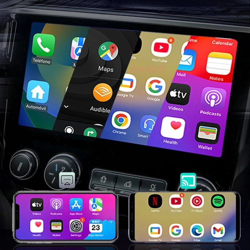 Compact 4 in 1 CarPlay Android Auto Wireless Adapter USB