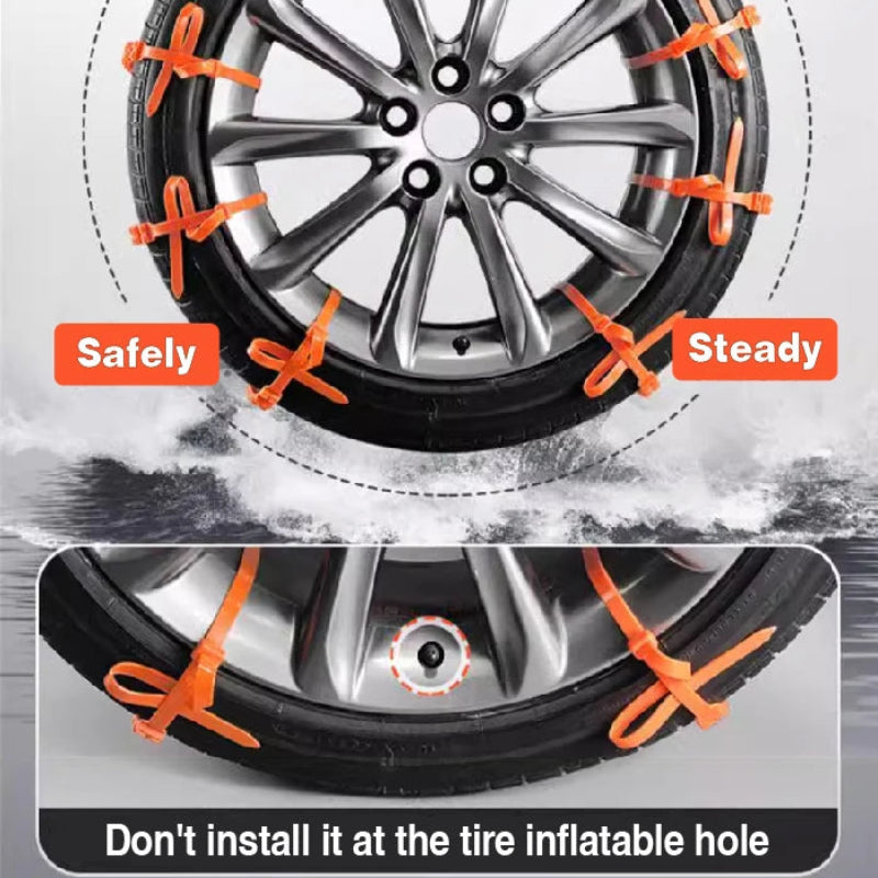 Universal Emergency Snow Chains 20/40pcs Plastic Anti-Slip Traction Aid