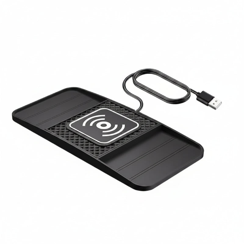 Wireless Car Charging Pad, Non-Slip Rubber Mat (USB Powered) for iPhone & Android