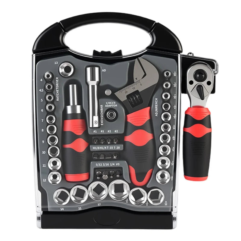 Socket Wrench Set w/ Ratcheting Screwdriver (Cr-V Steel) 40PCs
