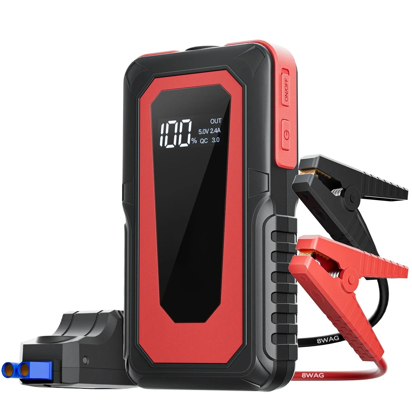 2000A Peak Car Jump Starter 12V Battery Booster with Wireless Charging