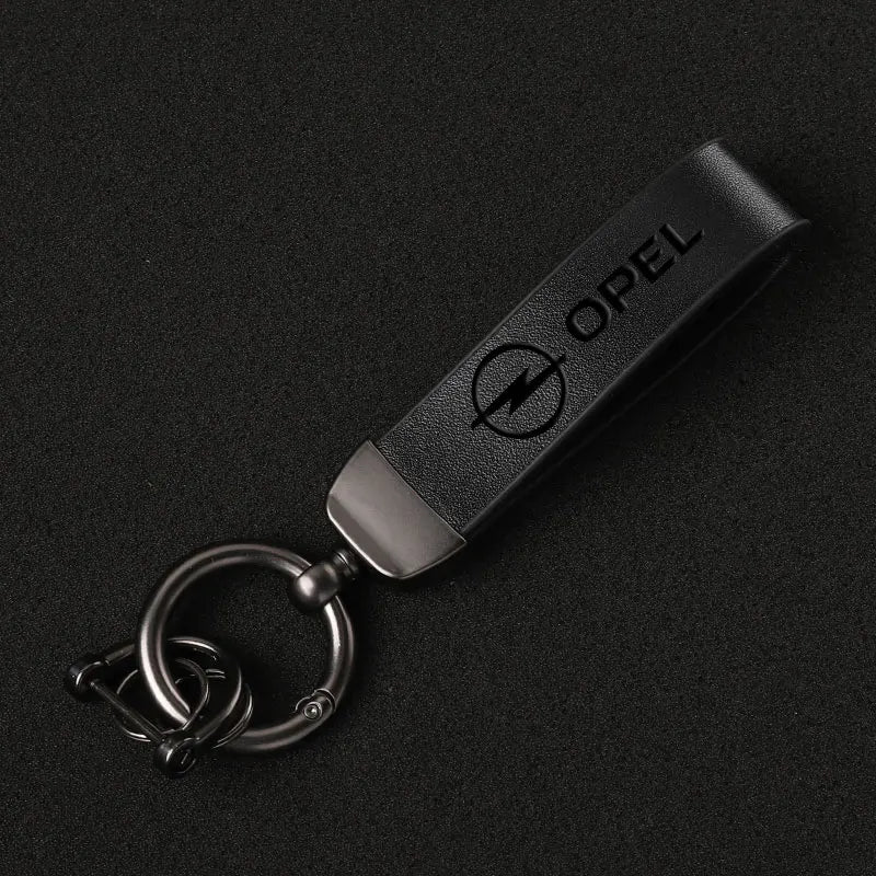 Genuine leather keychain for Opel models