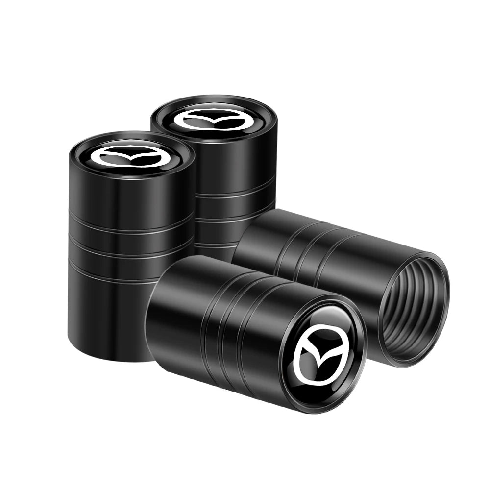 Premium frosted metal valve caps for Mazda