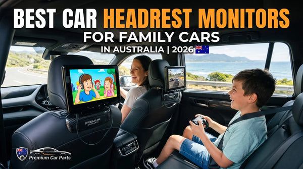 10.1-inch Android car headrest monitor with touchscreen and CarPlay for rear-seat entertainment