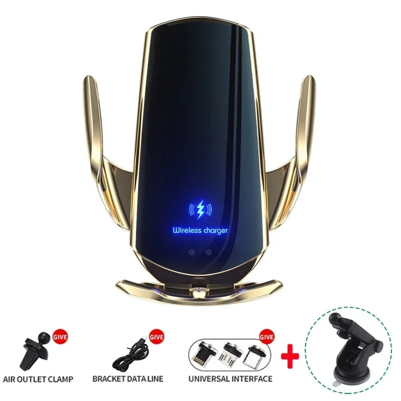 Automatic Phone Mount Wireless Charger Gold Silver