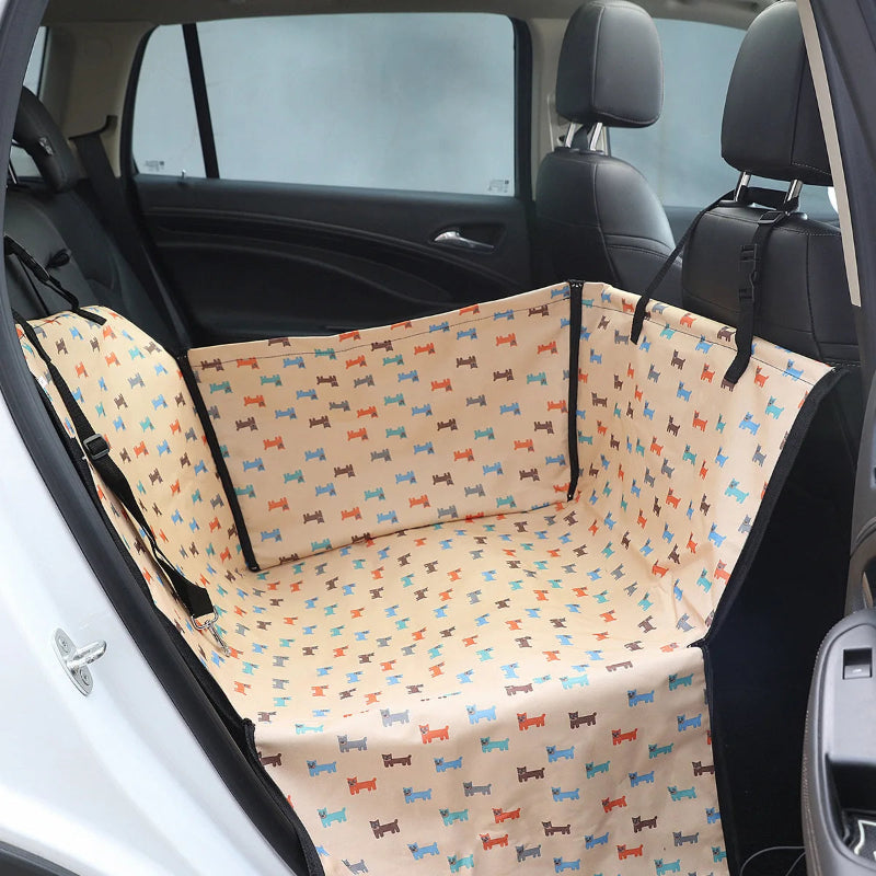 Pet Car Seat Cover Hammock Seat Belt Opening Waterproof