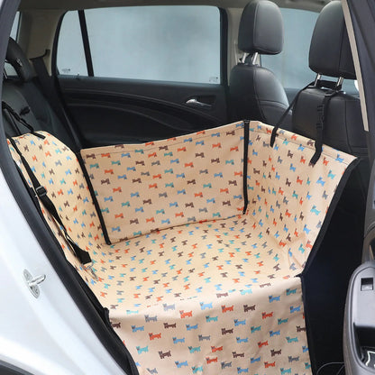 Pet Car Seat Cover Hammock Seat Belt Opening Waterproof