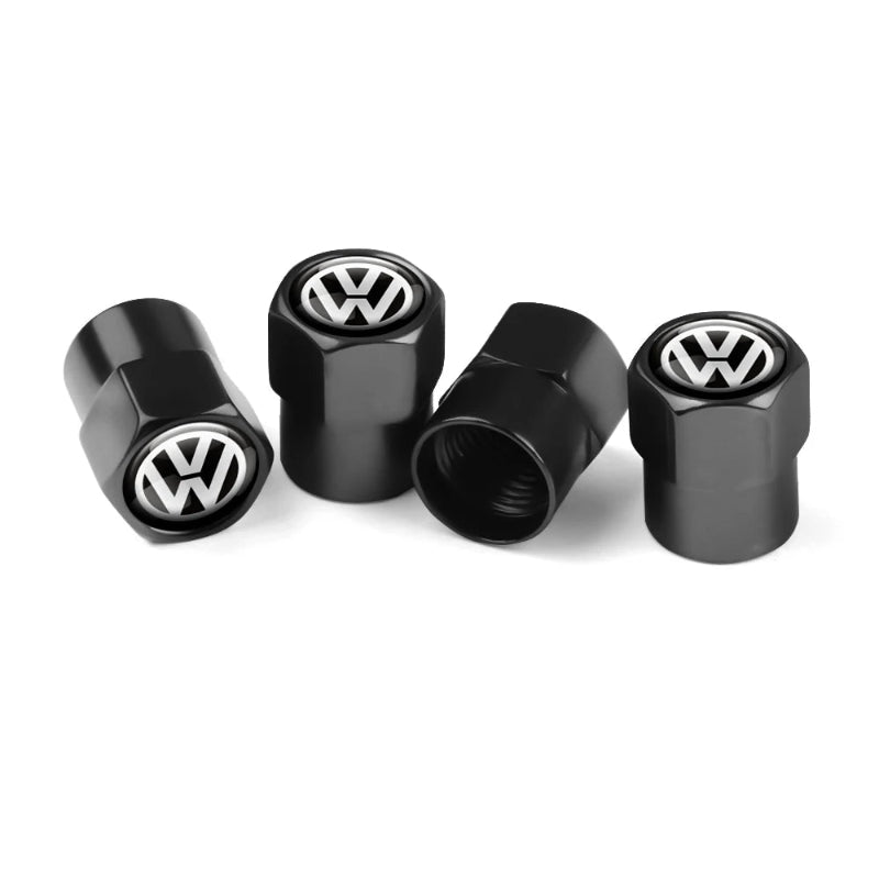 Valve Caps Tire Premium for VW 4pcs (Aluminum Alloy, Logo)