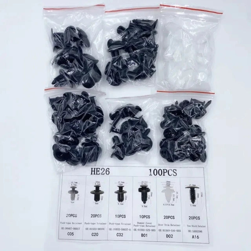 Car Trim Fastener Clip Set Multiple Pack Size Options