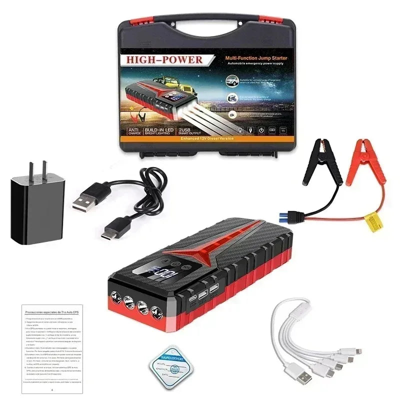 Portable Jump Starter 8000A 12V Power Bank Multiple Features