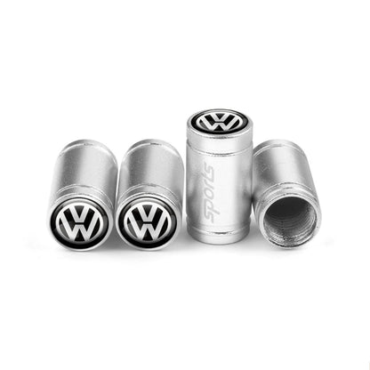 Valve Caps Tire Premium for VW 4pcs (Aluminum Alloy, Logo)