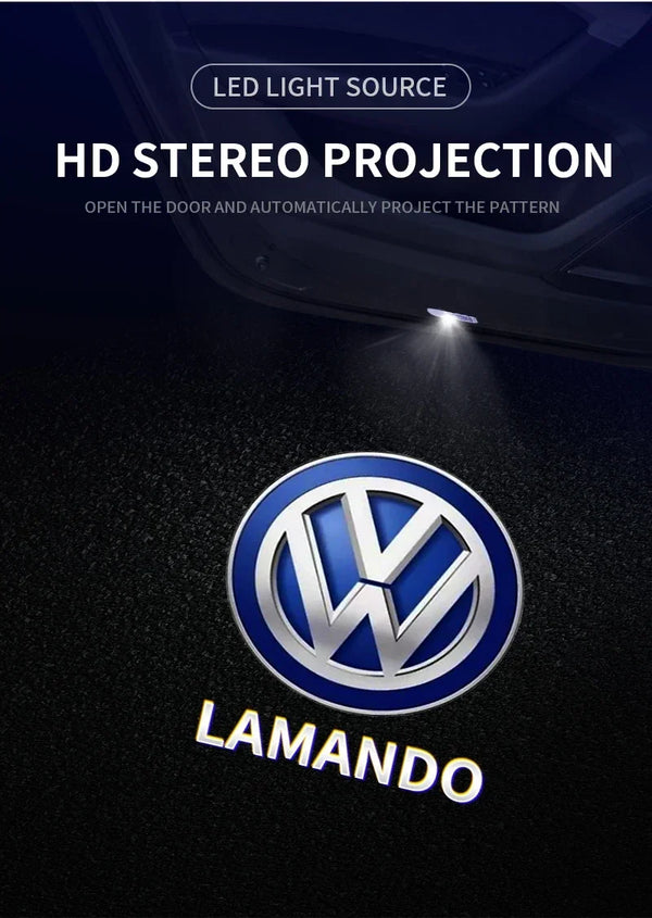 LED Door Logo Welcome Lights for Volkswagen Fits Passat, Tiguan, Touareg, Touran, Sharan