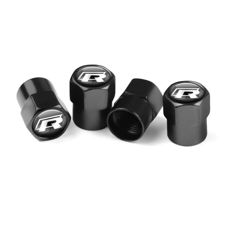 Valve Caps Tire Premium for VW 4pcs (Aluminum Alloy, Logo)
