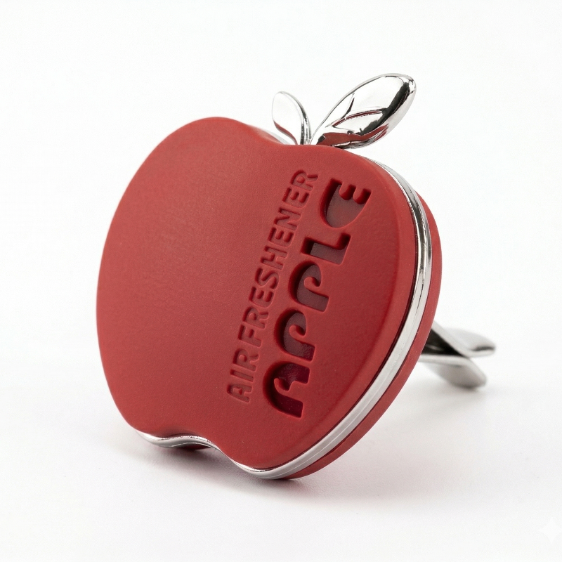 Apple Shaped Car Air Freshener Vent Clip Decorative Yellow