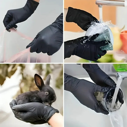 Black Nitrile Disposable Gloves Latex Free 50 Piece Box
