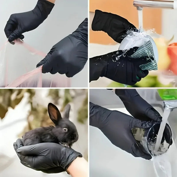 Black Nitrile Gloves Disposable Powder Free Latex Free Household Cleaning Gloves
