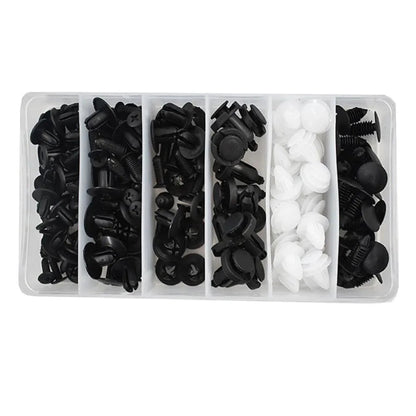 Car Retainer Pin Clip Set Door Trim 100 Piece Box Black