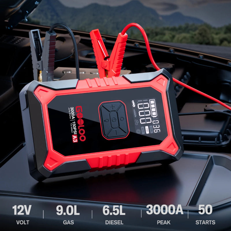 GOOLOO A3 Jump Starter BOOST Button Stone Dead Battery Feature