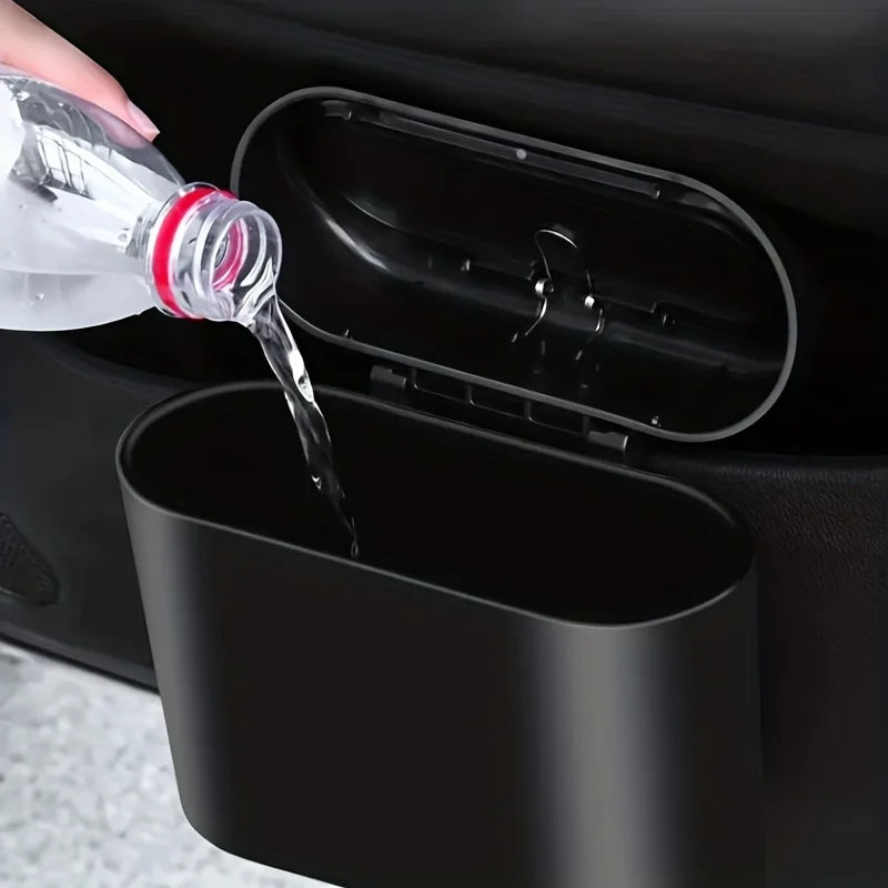 Car Cabin Trash Can ABS Press Open Lid Compact