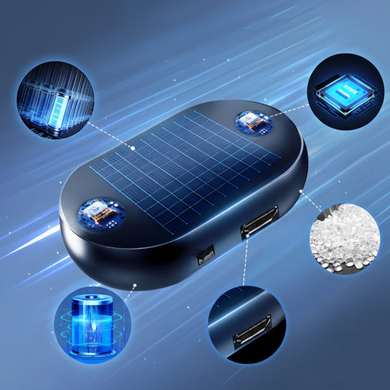 Rechargeable Solar Anti-Ice Car Protector – Magnetic Base Winter Tool