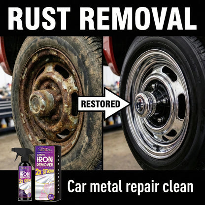 Rust Remover Spray 120ml, Iron Clean Metal Restoration for Wheels & Tools (Fast-Drying)