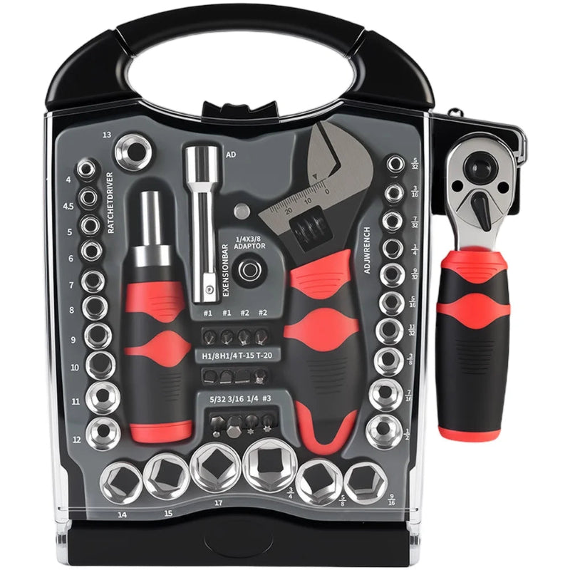 Socket Wrench Set w/ Ratcheting Screwdriver (Cr-V Steel) 40PCs