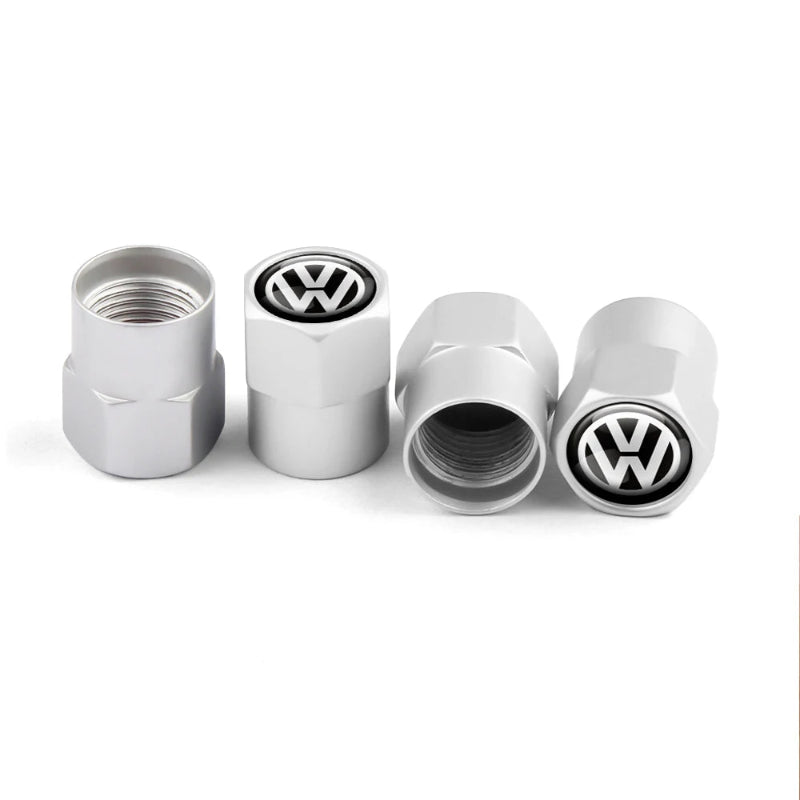 Valve Caps Tire Premium for VW 4pcs (Aluminum Alloy, Logo)