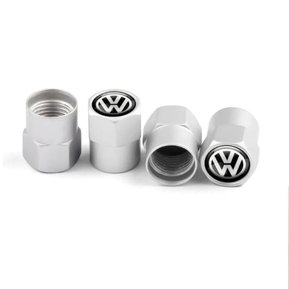 Valve Caps Tire Premium for VW 4pcs (Aluminum Alloy, Logo)
