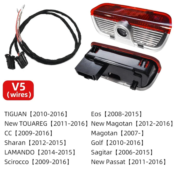 LED Door Logo Welcome Lights for Volkswagen Fits Passat, Tiguan, Touareg, Touran, Sharan