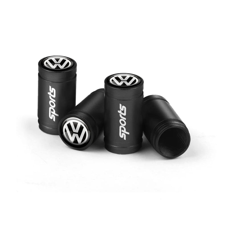 Valve Caps Tire Premium for VW 4pcs (Aluminum Alloy, Logo)
