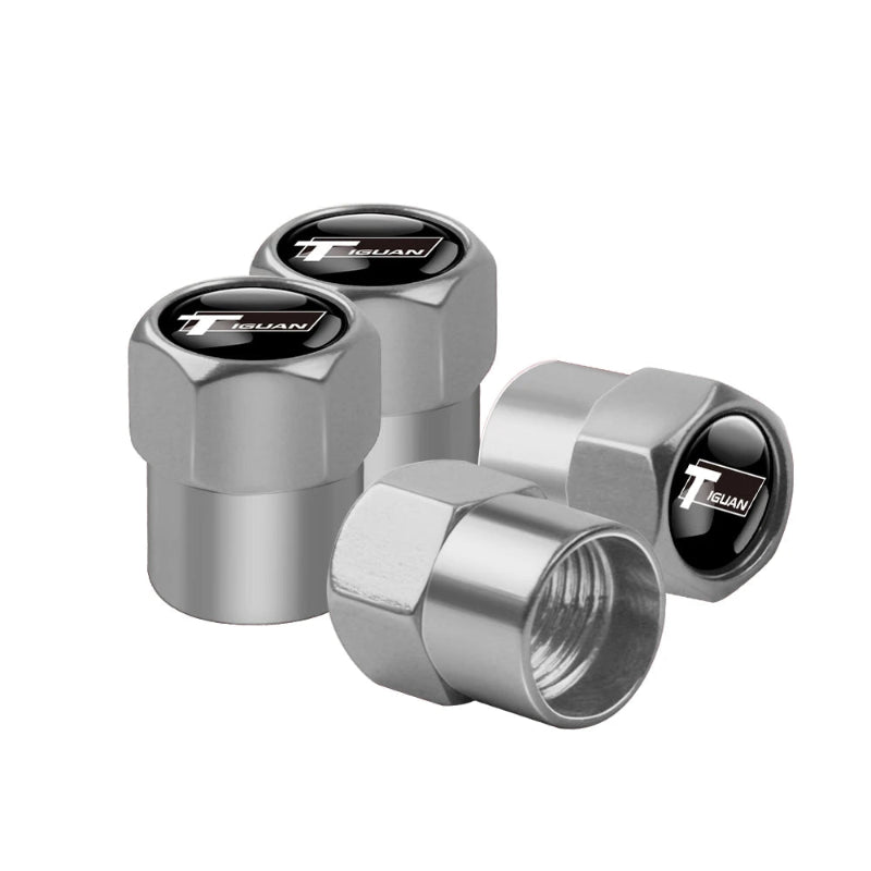 Valve Caps Tire Premium for VW 4pcs (Aluminum Alloy, Logo)