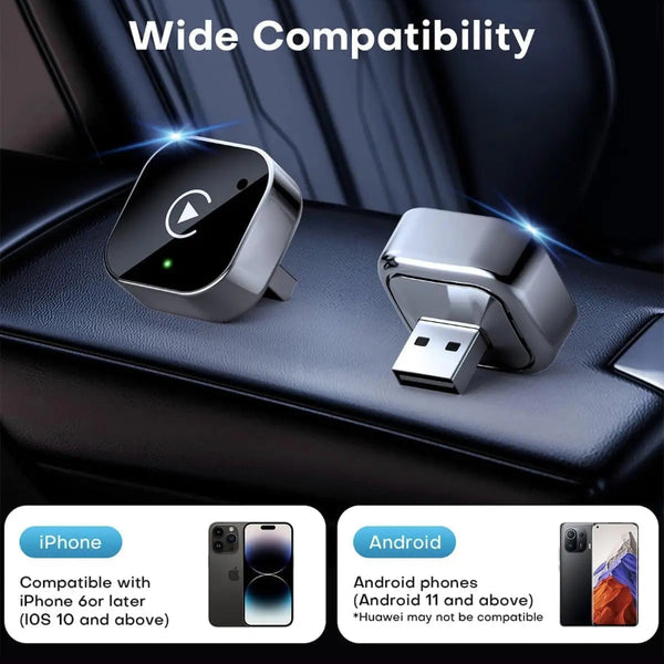 Wireless CarPlay Adapter for iPhone - Plug & Play, No App Needed