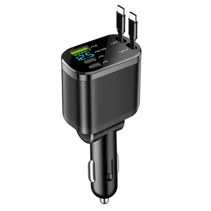 5 in 1 Car Charger 150W Retractable Cable iPhone Edition