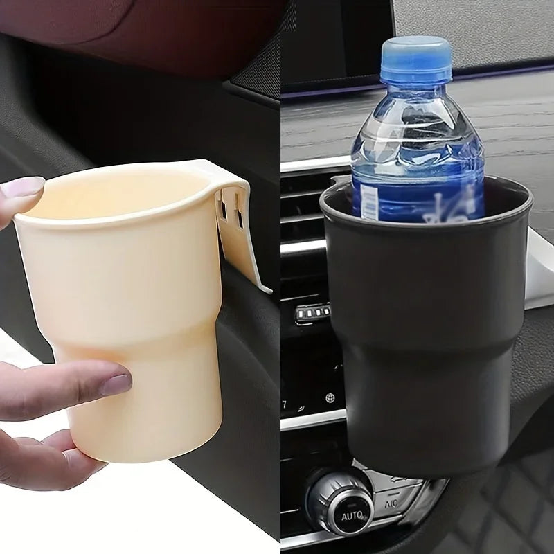 Car Vent Cup Holder Beige and Black Side by Side Comparison
