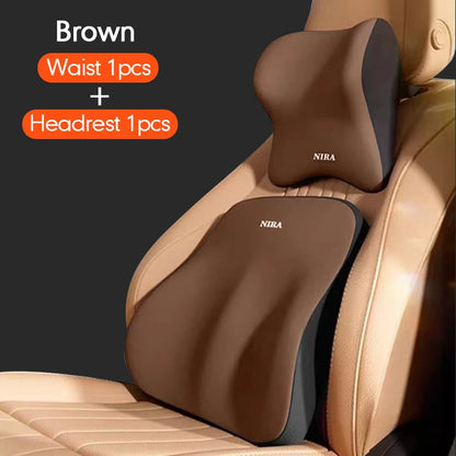 Car Neck Pillow Memory Foam Black Suit Full Set View