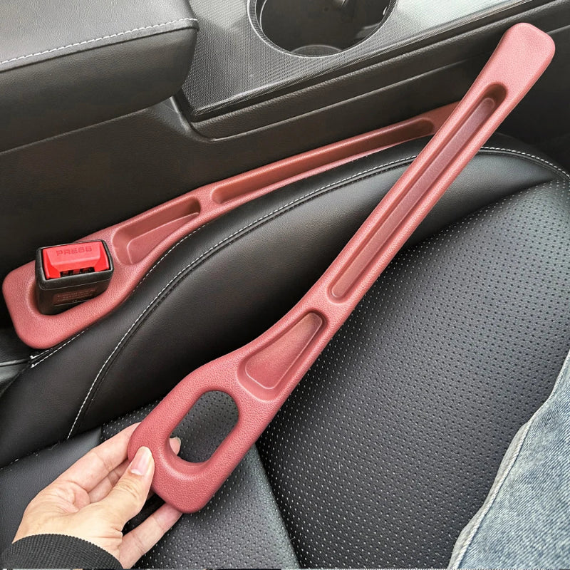 Car Seat Gap Storage 2PCS Red Colour PU Material Side View