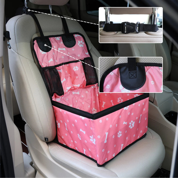 Dog Car Seat with Storage Pockets Non Slip Travel Bed