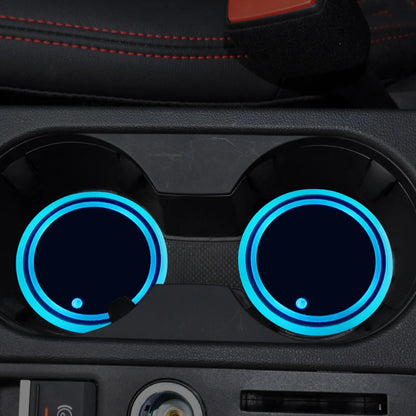 Car LED Cup Holder Ambient Light 7cm Drop In Disc USB