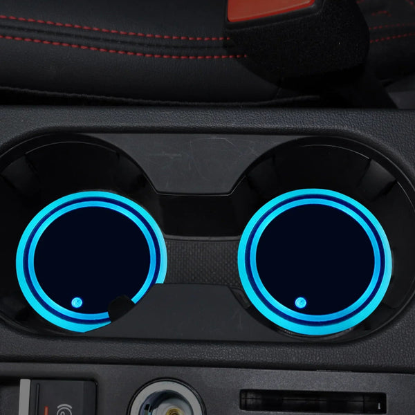 LED Cup Holder Light 7 Color USB Ambient Coaster