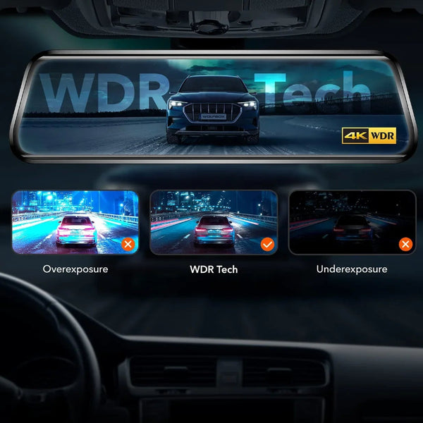 Mirror Dash Cam WiFi GPS 10in WOLFBOX G930 4K