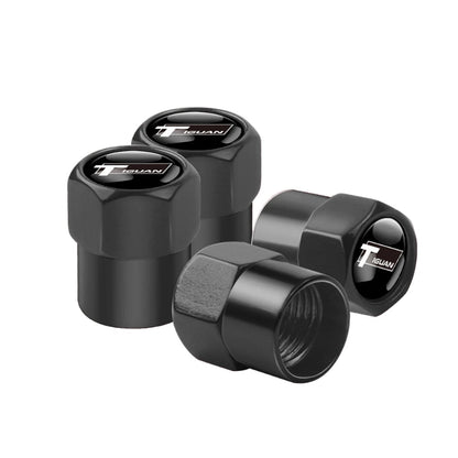 Valve Caps Tire Premium for VW 4pcs (Aluminum Alloy, Logo)
