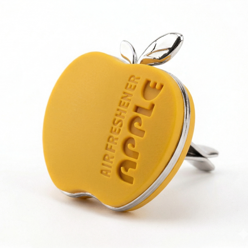 Apple Car Vent Clip Air Freshener Close Up Blue Colour