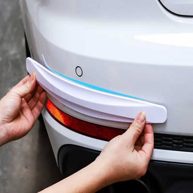 Car Bumper Corner Protector Installation Peel Stick Method Gray