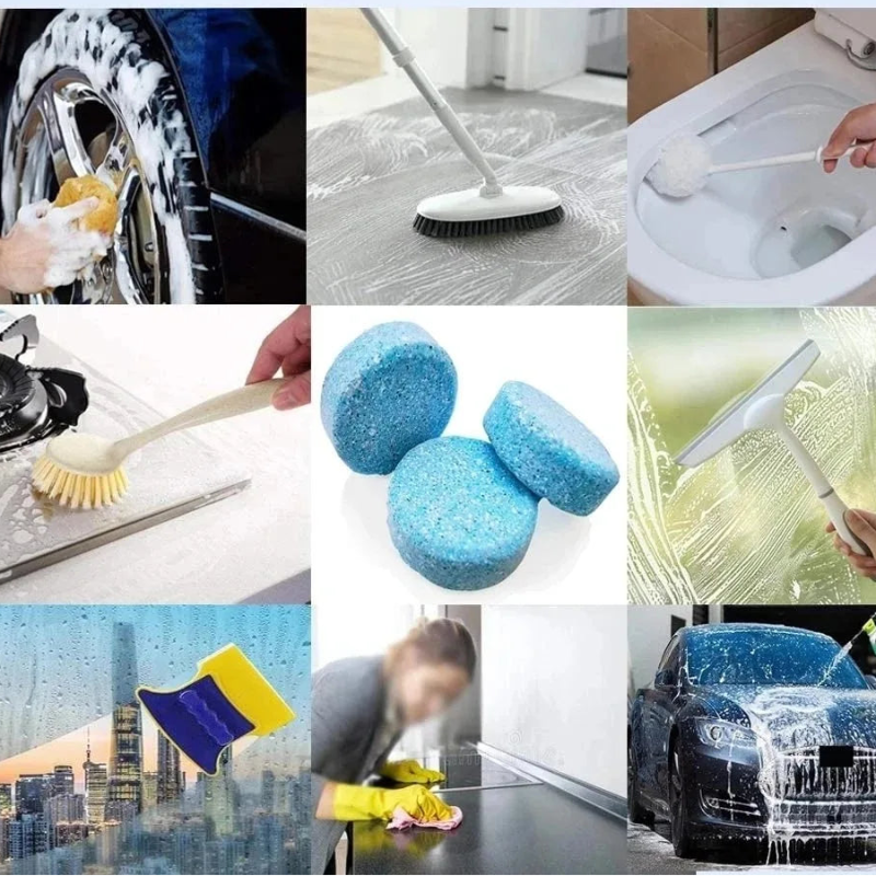 Car Windshield Cleaning Tablets – Oil Film Removal & Antifreeze Formula