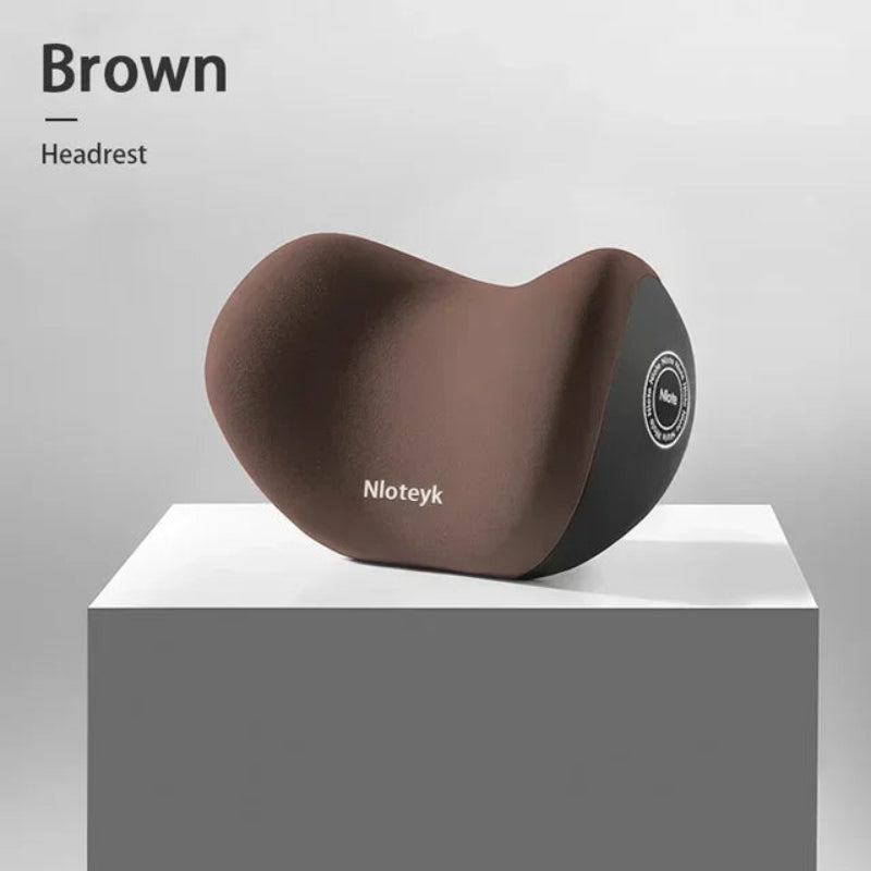Car Headrest Lumbar Support Pillow Memory Foam Brown Colour Set