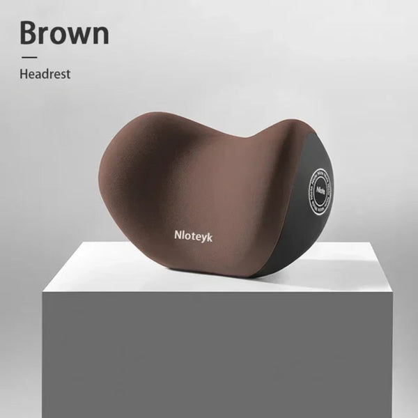 Car Pillow Headrest and Lumbar Support Set, Ergonomic Neck + Back Cushion