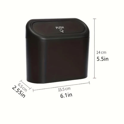 Car Rubbish Bin Mini Press Lid ABS Small Square