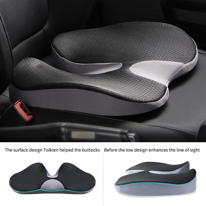 Seat Cushion Breathable Grid Cover + PE Foam Support (Removable & Washable) Non-Slip 